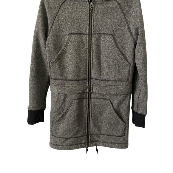 Lululemon Long & Short Of It Jacket US 4 Heathered Gray Black Coat Sweatshirt - Picture 11 of 16